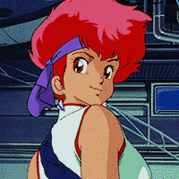 The profile picture for my main channel: aifers. Featuring Kei from the anime Dirty Pair.